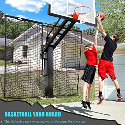KATOP Heavy Duty Basketball Yard Guard Defensive Net System 12FT x 10FT, UV-Resistant Basketball Barrier Net - style: 6"x8"or 8"x12" pole
