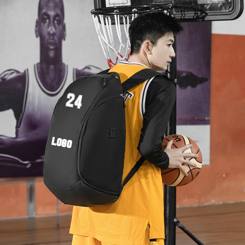 Custom Men's Basketball Backpack - color: Orange
