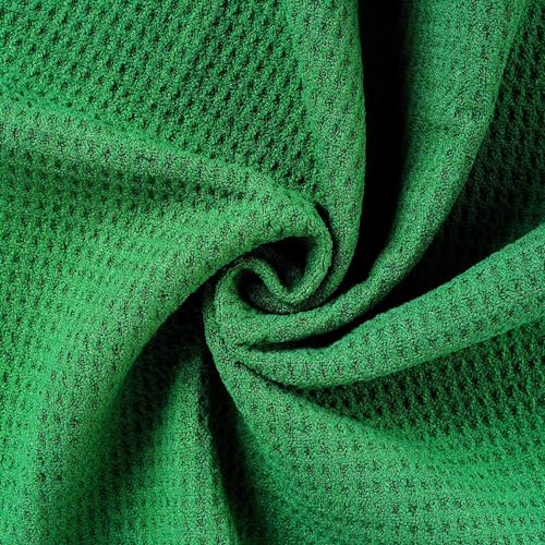 ATTRACTIVE Golf Towels, Microfiber Waffle Pattern Towels - Golf Club Brush with Cleaning (2 Green Towel+Black Brush) - color: Green