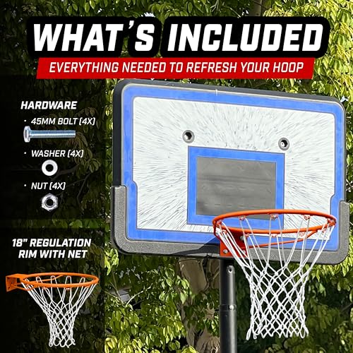 GoSports Regulation 18" Steel Basketball Rim - Choose from Fixed or Breakaway - Use for Replacement or Garage Mount