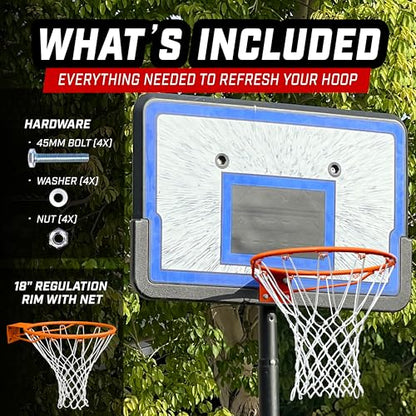 GoSports Regulation 18" Steel Basketball Rim - Choose from Fixed or Breakaway - Use for Replacement or Garage Mount