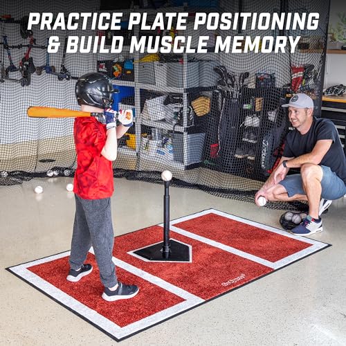 GoSports Baseball and Softball Hitting Mat for Batting Stance Practice - 6 x 4 ft