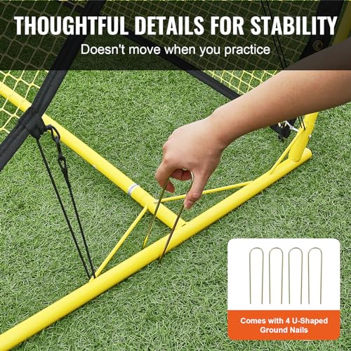 VEVOR Soccer Trainer，Portable Soccer Rebounder Net, Iron Soccer Practice Equipment, Sports Football Rebounder Wall with Portable Bag, Perfect for Team Solo Training, Passing, Volley