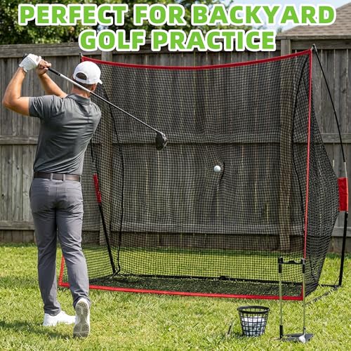 Elevon Golf Net, 10x7ft Heavy Duty Golf Practice Net, Backyard Driving Chipping Training Net for Indoor Outdoor Use