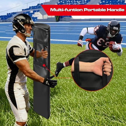 Football Tackle Dummy - 2 Pcs Athletic Agility Dummy with Heavy-Duty EPE Foam, Portable Handles, Semi-Circular Design, Footwork Drills Sports Training for Youth & Adults