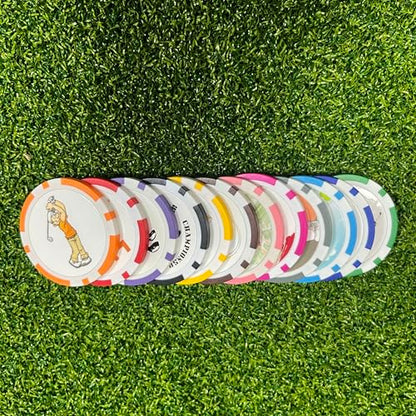 Golf Ball Marker Poker Chips, 12 Styles Funny Collection Ball Marker Set for Women Men Gift Accessories, 1.57 Inches