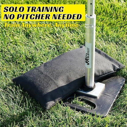 JASCOPRO Adjustable Baseball Hitting Trainer with Solid Metal Base, Aluminum Pole Batting Trainer with Ball and Cord, 10–33 Inch Height Adjustable Swing Trainer for Baseball & Softball Practice