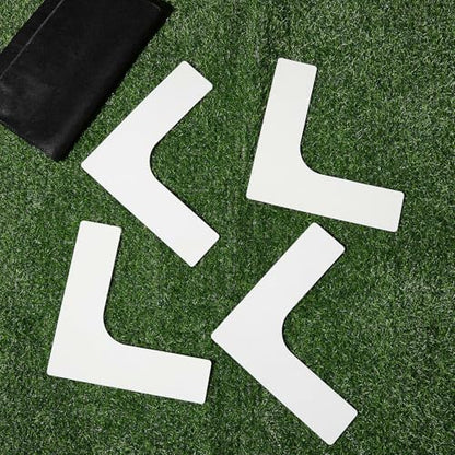 4 Pcs Flat Court Corner Markers for Soccer Goals Rubber Space Non Slip Training Markers for Football, Field Hockey & Lacrosse