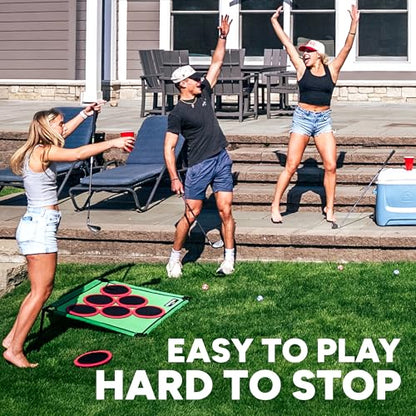 Golf Pong Game Set, Jumbo Backyard Lawn Game, Portable Indoor-Outdoor Chipping Golf Gift for Men, Women & Family