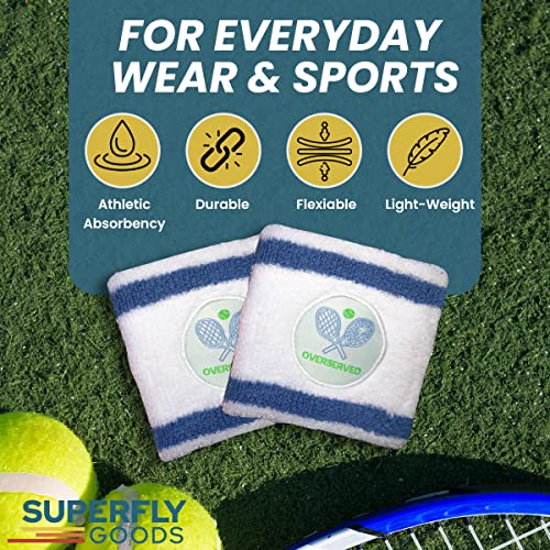 Super Fly Goods Sweatbands Pickleball Golf Tennis Great Gift or for Your Sports or Team Wristband Sports Band Set Including Towel Wrist and Head Sweatbands - style: Tennis Wristband Set