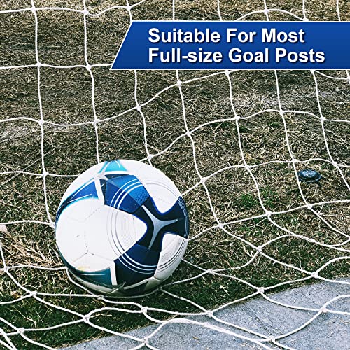 2 Pcs Soccer Replacement Goal Nets, 24x8FT, 20x6.5Ft, 10x6.5FT Polyethylene Polyester Football Net, Full Size Heavy Duty Soccer Net Set, NOT Include Posts