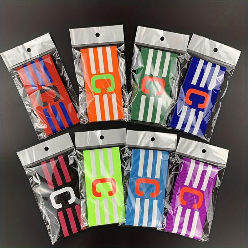 Captain Armband Adjustable Elastic Striped C Team Armband For Soccer Football Basketball Matches Training Fans - color: Green
