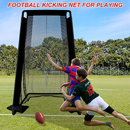 Football Kicking Cage Net - Portable 81x41IN Football Goal Training Aids for Backyard Indoor Outdoor-Youth & Adults