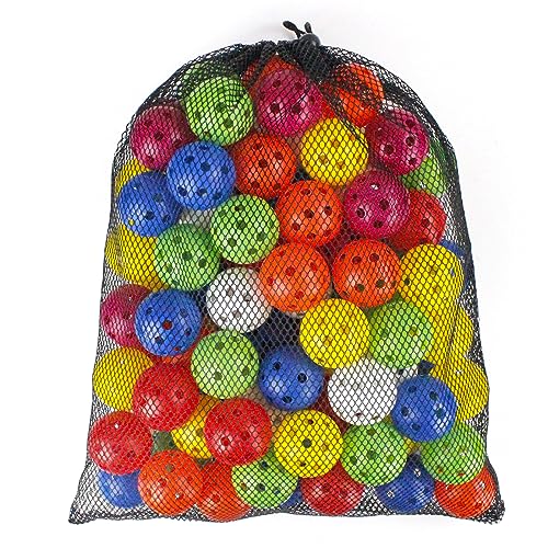 100 Pack Practice Golf Balls Airflow Hollow Plastic Golf Balls Practice Trainingor Driving Range, Swing Practice, Home Pool Balls