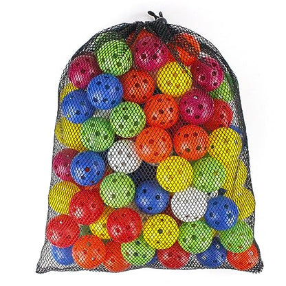 100 Pack Practice Golf Balls Airflow Hollow Plastic Golf Balls Practice Trainingor Driving Range, Swing Practice, Home Pool Balls