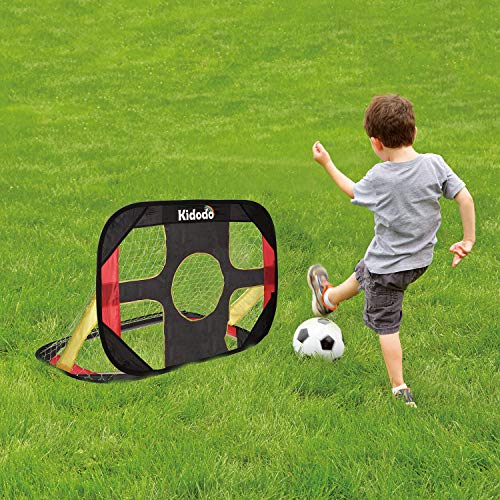 Kidodo Portable Soccer Goal Net Set - Pop Up Training Soccer Goals for Backyard - Indoor or Outdoor Versions - Easy Assembly - Great for Kids and Adults