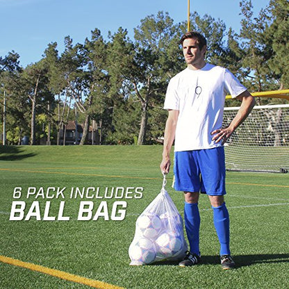 GoSports Premier Soccer Balls - Single or 6 Pack - Sizes 3, 4, 5, with Ball Pump - size: 6 Pack - Size 3