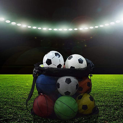 Heavy Duty Mesh Ball Bag, 30x40 Inch Extra Large Sports Equipment Bag for 12 Soccer Balls, Industrial Strength Mesh Bag with Adjustable Strap for Coaches Basketball Football Volleyball