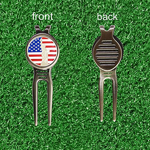 Myartte Golf Metal Divot Repair Tool with 24.5 mm Ball Marker - color: Silver 2