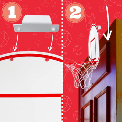Majestic Hoops Mini Basketball Hoop - Indoor Basketball Hoop - Durable Plastic Basketball Hoop for Kids and Adults - No Assembling - Premium Basketball Game with Ball and Pump