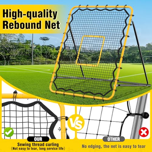 Baseball Rebound Net,Multi-Sports Pitching Rebound Net, 5 Adjustable Angles for Volleyball and Football Training