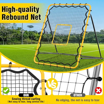 Baseball Rebound Net,Multi-Sports Pitching Rebound Net, 5 Adjustable Angles for Volleyball and Football Training