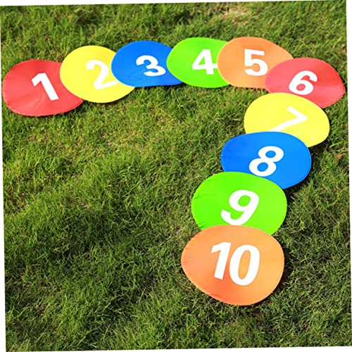 KICHOUSE 10pcs Printed Soccer Training Markers Markers for Football Drills Agility Use Roadblock Plates