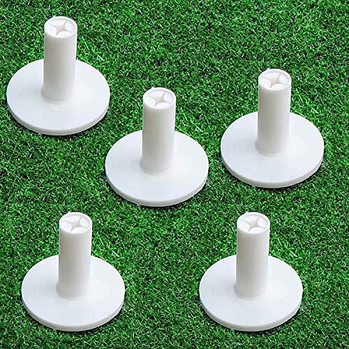 FINGER TEN Golf Rubber Tee Driving Range Value 5 Pack for Indoor Outdoor Practice Mat, Tee Adaptor Size 1.5’’ 2.0’’White Black Tee Holder Set for Hitting Mats - style: Raw White 5 Pack All 2.0''