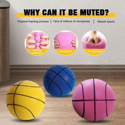 Silent Basketball,2.0 Highly Elastic Foam Indoor Silent Basketball Dribble,The Mute and Soft Bubble Ball in The Indoor.