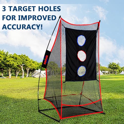 Kapler Football Kicking Net for Field Goals - 3x6FT Portable Football Net with Holder Tee - Sideline Practice for Backyard Skill Improvement