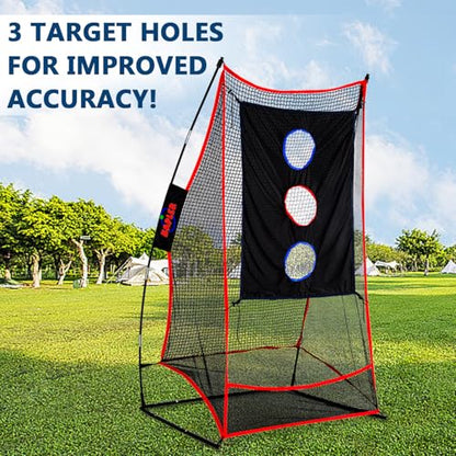 Kapler Football Kicking Net for Field Goals - 3x6FT Portable Football Net with Holder Tee - Sideline Practice for Backyard Skill Improvement