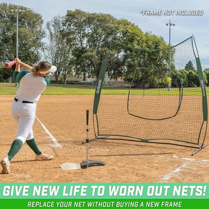 GoSports Replacement 7 x 7 ft Baseball Net - NET ONLY - Frame NOT Included - Choose Your Color - color: Green
