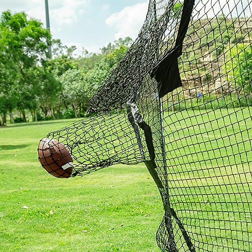 BaseGoal 8 x 8ft Football Nets for Throwing,Football Target,Quarterback Training Equipment with 4 Target Pockets for Improving Football Accuracy Throwing