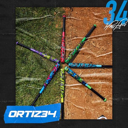 Ortiz34 Bat & Ball Set - Graffiti Plastic Bat & Ball Homerun Set- David Ortiz Backyard Baseball Set for Youth, Kids, Teenagers, Adults (Bat & Ball Set, Blue) - color: Blue/Purple, style: Bat & Ball Set