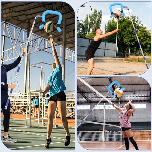Volleyball Spike Trainer - Retractable Height 64.1-86.6 Inches, Real Ball Feel Hitting Tool for Spiking/Jumping/Serving - Lightweight Non-Slip Durable for All Levels (No Ball)
