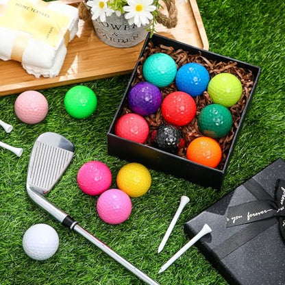 Vinsot 48 Pcs Golf Balls Bulk Solid Rubber Golf Soft Training Balls for Hit Swing Driving Range Indoor Outdoor Putting Practice and Training Custom Printed DIY Gifts (Mixed Colors)