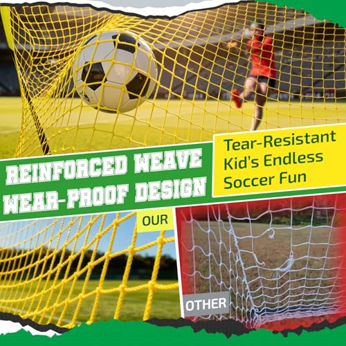 Happy Jump 7x5 FT & 5x3.6 FT Portable Soccer Goal for Youth Players Ages 6–14, Large-Frame Design Built for Long-Term Development, Easy Setup for Backyard, Park or School Training - style: 7x5 FT, 2 Set