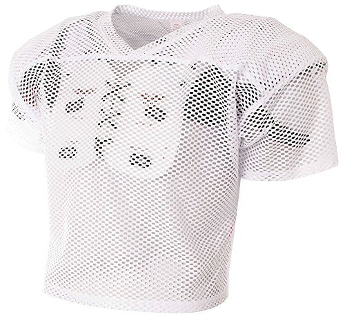 A4 Drop Ship NB4190 Youth Football All Porthole Practice Jersey - color: White, size: X-Small