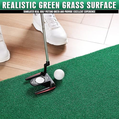 CHAMPKEY Golf Putting Green Indoor - Advanced Guides Golf Putting Mat - Enhance Putting Accuracy and Challenge - style: Pong Game PRO Version