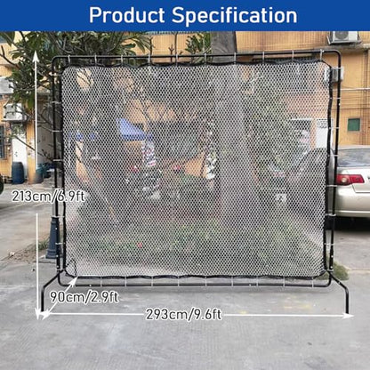 Tennis Rebounder Net, Tennis Net, 9.5 x 7Ft Rebound Practice Wall for Tennis Racquet Sports Ball Pickleball, Tennis Backboard Net for Tennis Court Backyard Outdoor Training