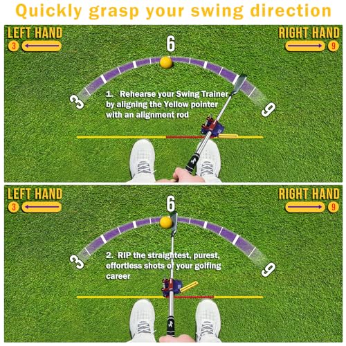 CRATIK Golf Swing Trainer - Swing Training Aid Direction Guides - Improve Swing Accuracy | Master Swing Consistency | Improve Stability - Golf Grip Trainer Simulators for Beginners and Pro