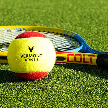 Vermont Mini Red Tennis Balls [Stage 3] | ITF Approved 36-Ball Bucket – All Court Surfaces