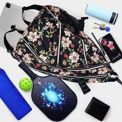 ZOEA Pickleball Bag - Adjustable Backpack with Water Bottle Holder for Men and Women