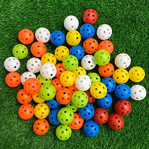100 Pack Practice Golf Balls Airflow Hollow Plastic Golf Balls Practice Trainingor Driving Range, Swing Practice, Home Pool Balls