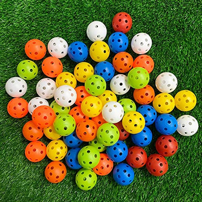 100 Pack Practice Golf Balls Airflow Hollow Plastic Golf Balls Practice Trainingor Driving Range, Swing Practice, Home Pool Balls