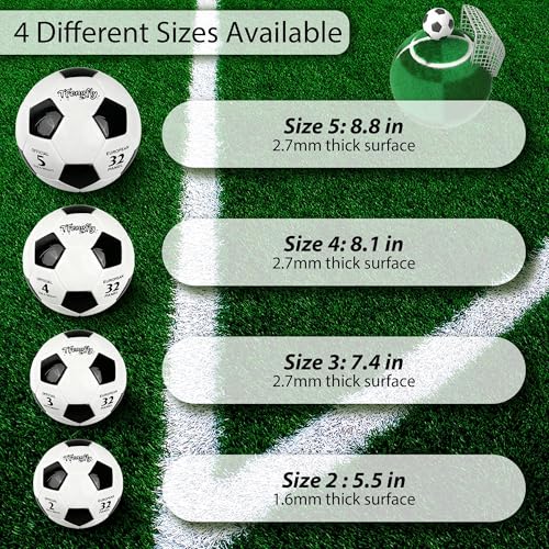Soccer Ball Size 4 with Pump Needle Classic Thicker PU Tight Weaved Suitable for Youth Boy Girl League Game Trainning - color: White+Black