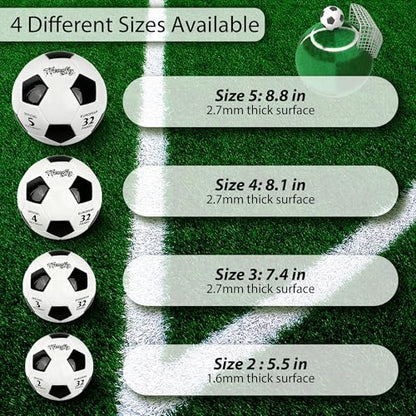 Soccer Ball Size 4 with Pump Needle Classic Thicker PU Tight Weaved Suitable for Youth Boy Girl League Game Trainning - color: White+Black