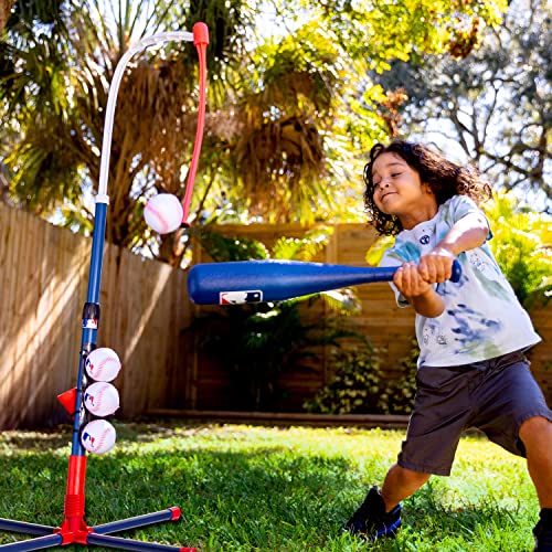 Franklin Sports Grow-with-Me Kids Baseball Batting Tee + Stand Set for Youth + Toddlers - Youth Baseball, Softball + Teeball Hitting Tee Set for Boys + Girls - style: Grow With Me Tee - MLB Baseball