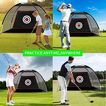 Black Golf Nets for Backyard Golf Practice Net Golf Hitting Net Training Aids with Target Cloth and Carrying Bag