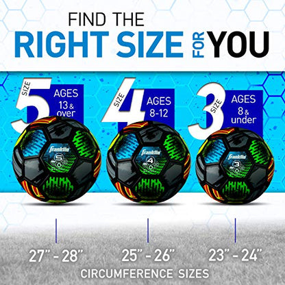 Franklin Sports Mystic Soccer Balls - Soccer Ball and Air Pump Sets - Multiple Size Soccer Balls - Soft Cover - Perfect for Kids and Adults - size: Size 4 - Ages 8-12